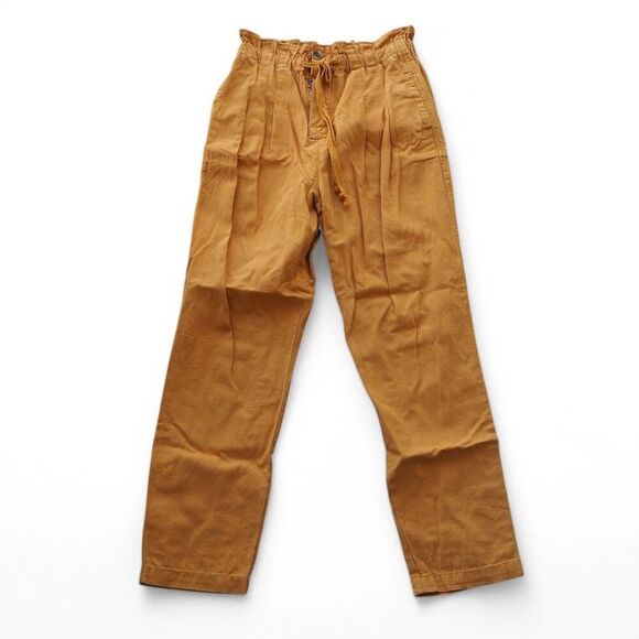 Zenana Stone Washed Canvas Pants "Ash Mustard Yellow" Women's XL - Picture 1 of 7